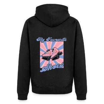 Rollerskater My Shoes Roller Skate Disco - Unisex Premium Organic Zip Hoodie - black - Back - Nico (187cm)