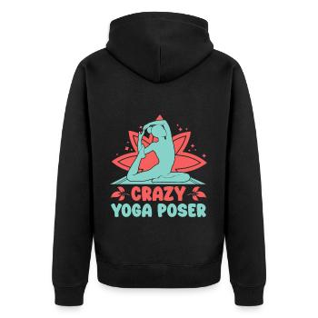 Yoga Crazy Yoga Poseur Yoga drôle - Veste à capuche bio Premium Unisexe - noir - Dos - Nico (187cm)