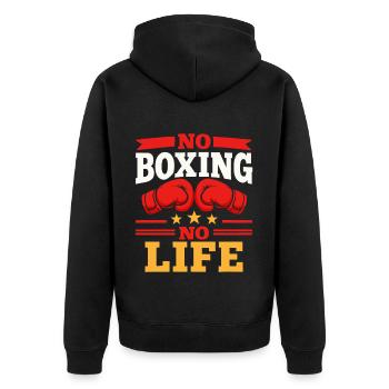 No Boxing No Life Boxing Gloves Boxing Gloves - Unisex Premium Organic Zip Hoodie - black - Back - Nico (187cm)