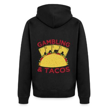 Gambling Fan Gambling & Tacos Casino - Unisex Premium Organic Zip Hoodie - black - Back - Nico (187cm)