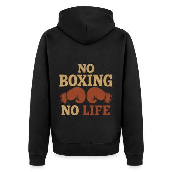 No Boxing No Life Boxing Gloves Boxing Gloves - Unisex Premium Organic Zip Hoodie - black - Back - Nico (187cm)
