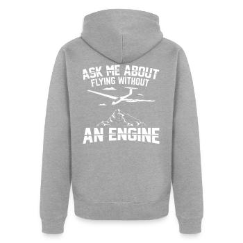 Gliding Gift Idea | Glider Gliding Gliding - Unisex Premium Organic Zip Hoodie - heather grey - Back - Nico (187cm)