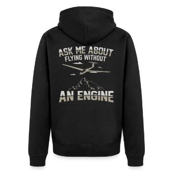 Gliding - Unisex Premium Organic Zip Hoodie - black - Back - Nico (187cm)