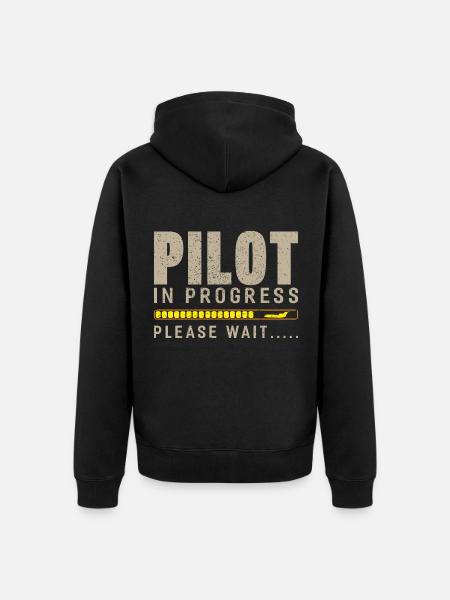 Pilot - Unisex Premium Bio Zip Hoodie - Schwarz