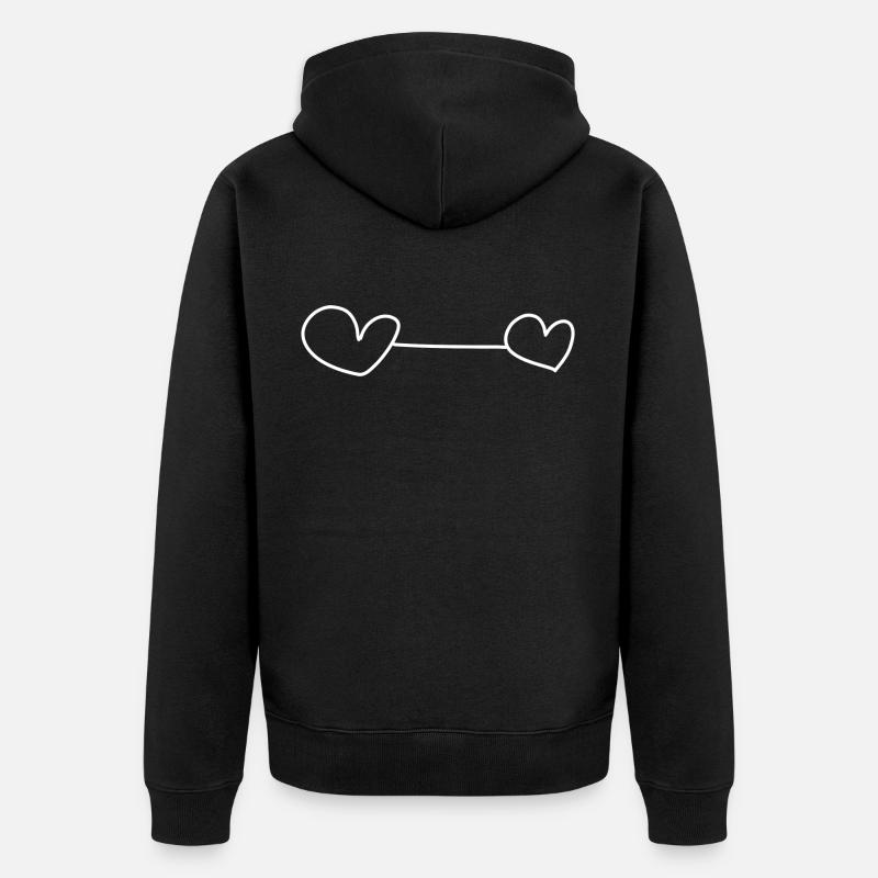 Cœur coeur - Veste à capuche bio Premium Unisexe - noir