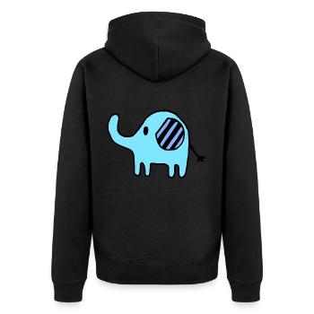 Elephant little blue girls boys kids gift - Unisex Premium Organic Zip Hoodie - black - Back - Nico (187cm)