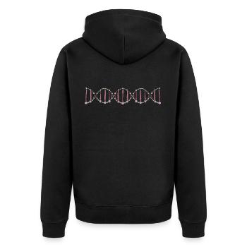 DNA Biology - Unisex Premium Organic Zip Hoodie - black - Back - Nico (187cm)