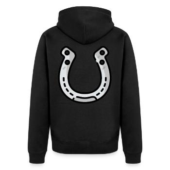 Idée cadeau fer à cheval - Veste à capuche bio Premium Unisexe - noir - Dos - Nico (187cm)