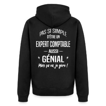 Expert comptable - Veste à capuche bio Premium Unisexe - noir - Dos - Nico (187cm)