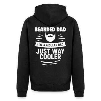 Papa barbu – plus cool que la moyenne - Veste à capuche bio Premium Unisexe - noir - Dos - Nico (187cm)