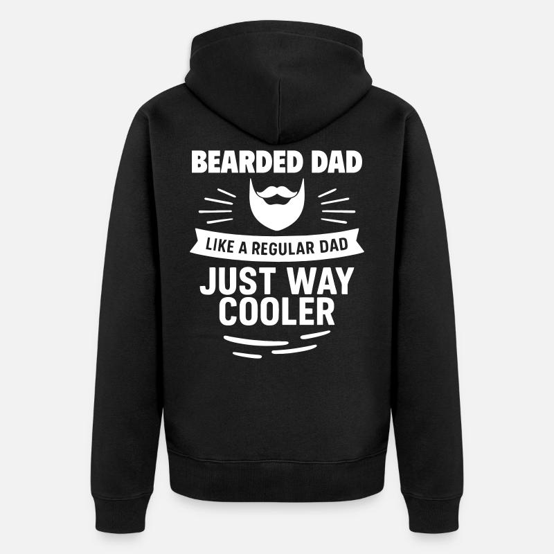Bearded dad – cooler than average - Unisex Premium Organic Zip Hoodie - black