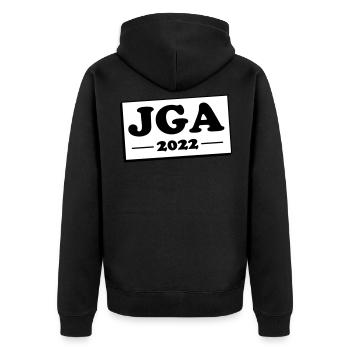 Jga 2022 Junggesellenabschied - Unisex Premium Bio Zip Hoodie - Schwarz - Hinten - Nico (187cm)
