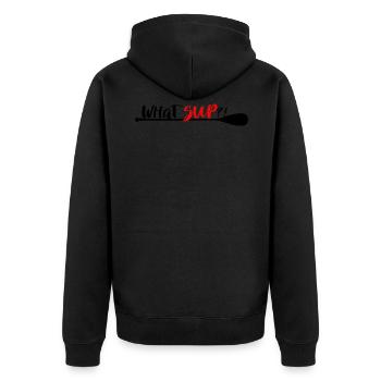 What´SUP Stand Up Paddle Enthusiast? - Unisex Premium Bio Zip Hoodie - Schwarz - Hinten - Nico (187cm)