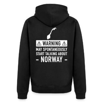 Funny Norway Gift Idea - Unisex Premium Organic Zip Hoodie - black - Back - Nico (187cm)