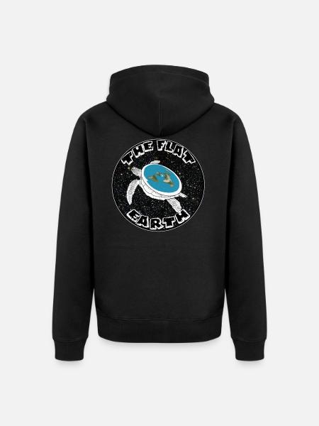 flat earth - Unisex Premium Organic Zip Hoodie - black
