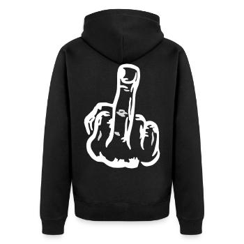 gros majeur blanc baiser - Veste à capuche bio Premium Unisexe - noir - Dos - Nico (187cm)