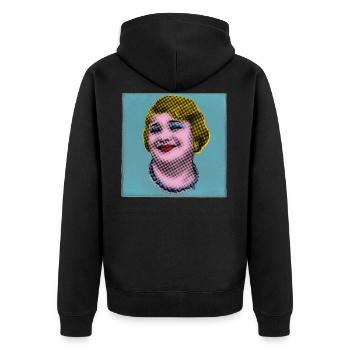 Мадам Грицацуева - The artist's love - Unisex Premium Bio Zip Hoodie - Schwarz - Hinten - Nico (187cm)