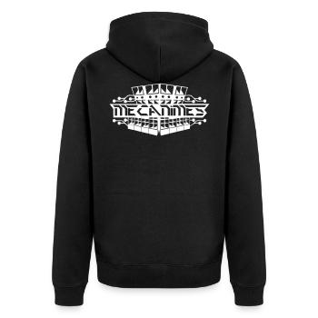MECHANISMS - Unisex Premium Organic Zip Hoodie - black - Back - Nico (187cm)
