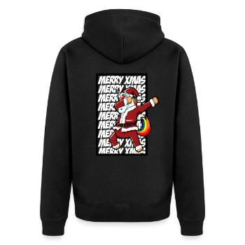 Christmas unicorn dabbing - Unisex Premium Organic Zip Hoodie - black - Back - Nico (187cm)