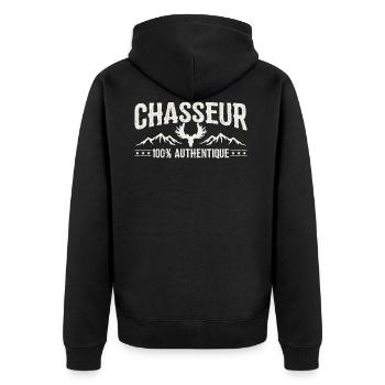 T-shirt Chasse - Chasseur 100% authentique - Veste à capuche bio Premium Unisexe - noir - Dos - Nico (187cm)