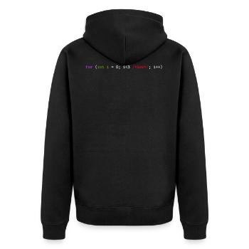 Programmierer, Software, Informatik, Developer - Unisex Premium Bio Zip Hoodie - Schwarz - Hinten - Nico (187cm)