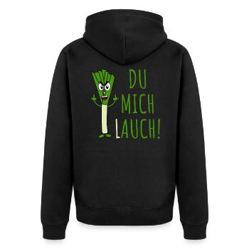 Poireaux dire que vous me Lauch en vert - Veste à capuche bio Premium Unisexe - noir - Dos - Nico (187cm)