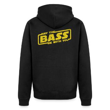 May The Bass Be With You Electro Party Techno EDM - Unisex Premium Bio Zip Hoodie - Schwarz - Hinten - Nico (187cm)