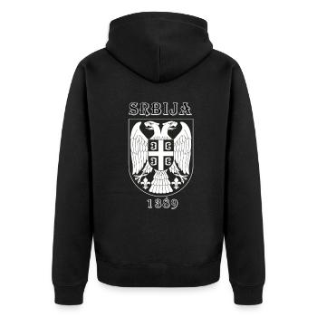 Srbija - Veste à capuche bio Premium Unisexe - noir - Dos - Nico (187cm)
