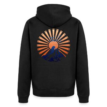 Mountains sunset landscape nature animals - Unisex Premium Organic Zip Hoodie - black - Back - Nico (187cm)