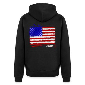 Drapeau des USA - Veste à capuche bio Premium Unisexe - noir - Dos - Nico (187cm)