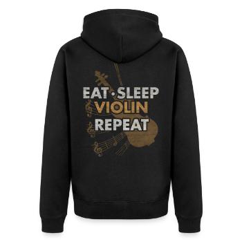 Mangez sommeil violon répéter violon violon cadeau - Veste à capuche bio Premium Unisexe - noir - Dos - Nico (187cm)