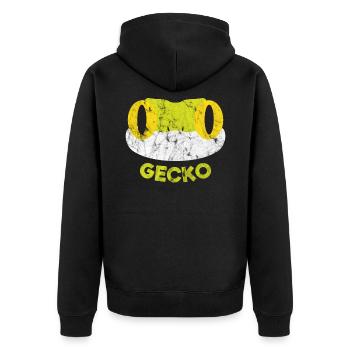 Animaux - Gecko - Veste à capuche bio Premium Unisexe - noir - Dos - Nico (187cm)