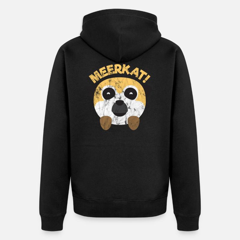 Animaux Suricate! - Veste à capuche bio Premium Unisexe - noir