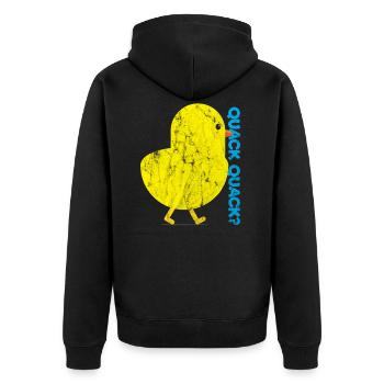 Animals Chicken Quack - Unisex Premium Organic Zip Hoodie - black - Back - Nico (187cm)