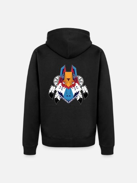 Kunst - Tae 3 Groll - Unisex Premium Bio Zip Hoodie - Schwarz
