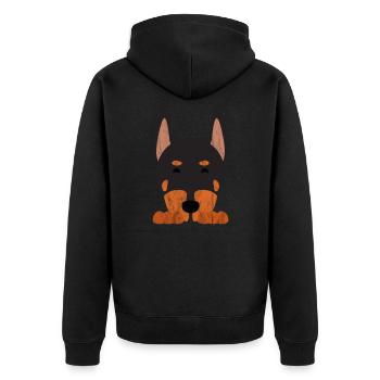 Netter Tier-Hund - Unisex Premium Bio Zip Hoodie - Schwarz - Hinten - Nico (187cm)