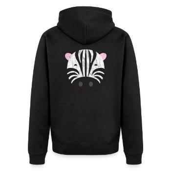 Zèbre animal mignon - Veste à capuche bio Premium Unisexe - noir - Dos - Nico (187cm)