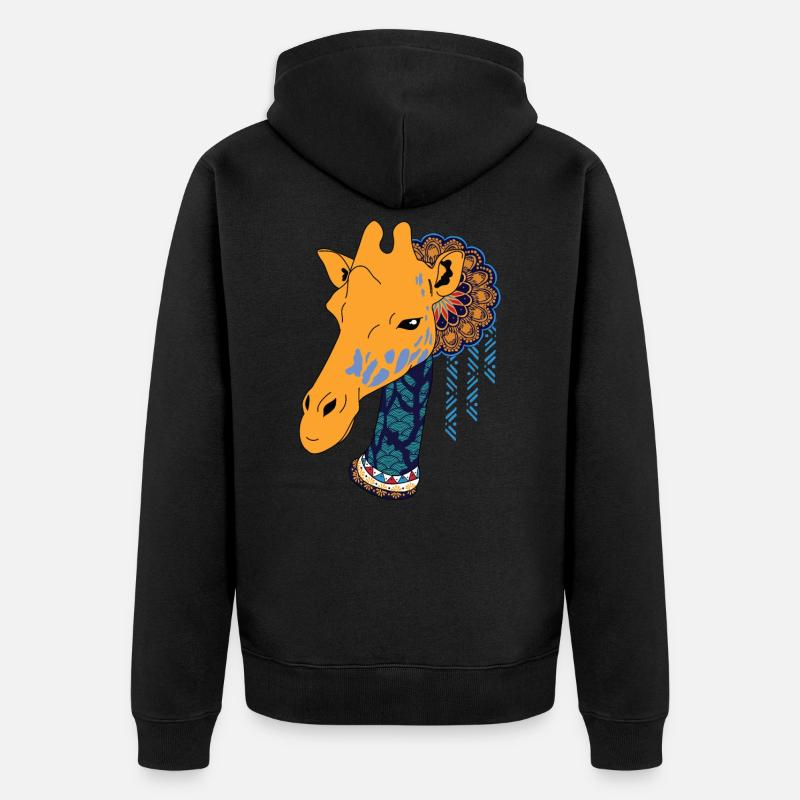 Girafe nomade mondiale - Veste à capuche bio Premium Unisexe - noir