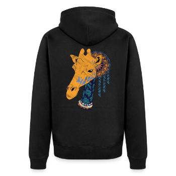 Girafe nomade mondiale - Veste à capuche bio Premium Unisexe - noir - Dos - Nico (187cm)