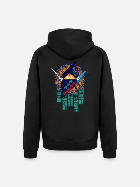 Globaler Nomade - Unisex Premium Bio Zip Hoodie - Schwarz