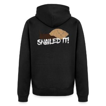Animal Puns carved it - Unisex Premium Organic Zip Hoodie - black - Back - Nico (187cm)