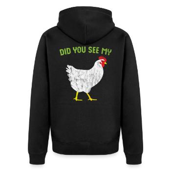 Animal Puns - Hast du meinen Schwanz gesehen? - Unisex Premium Bio Zip Hoodie - Schwarz - Hinten - Nico (187cm)