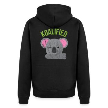 Animal Puns - Coalified - Unisex Premium Organic Zip Hoodie - black - Back - Nico (187cm)