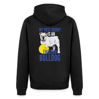 Dogs-My Best Buddy est un bouledogue anglais - Veste à capuche bio Premium Unisexe - noir - Dos - Nico (187cm)