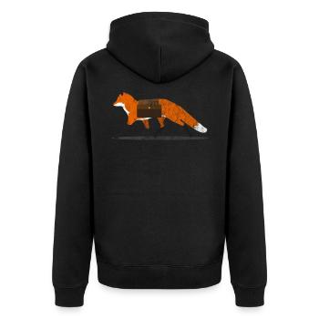 Tiere Fuchs - Unisex Premium Bio Zip Hoodie - Schwarz - Hinten - Nico (187cm)