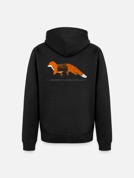 Tiere Fuchs - Unisex Premium Bio Zip Hoodie - Schwarz