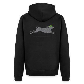 Tiere Kaninchen - Unisex Premium Bio Zip Hoodie - Schwarz - Hinten - Nico (187cm)