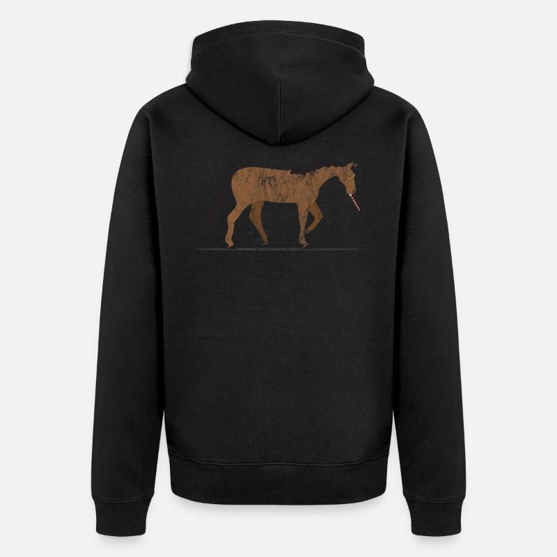 Tiere Pferd - Unisex Premium Bio Zip Hoodie - Schwarz