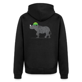 Animaux Rhinocéros - Veste à capuche bio Premium Unisexe - noir - Dos - Nico (187cm)