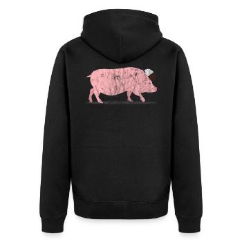 Animaux cochon - Veste à capuche bio Premium Unisexe - noir - Dos - Nico (187cm)